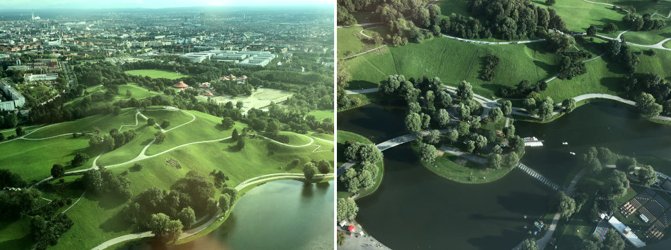 Aussicht auf den Münchner Olympiaberg