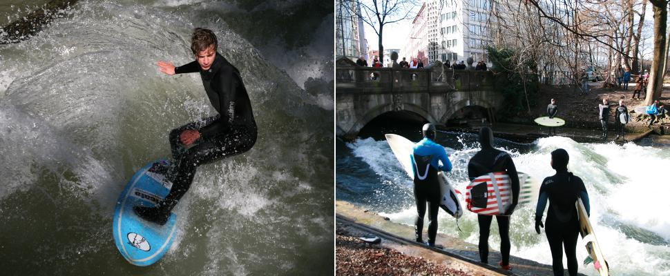 Eisbachsurfer im Englischen Garten