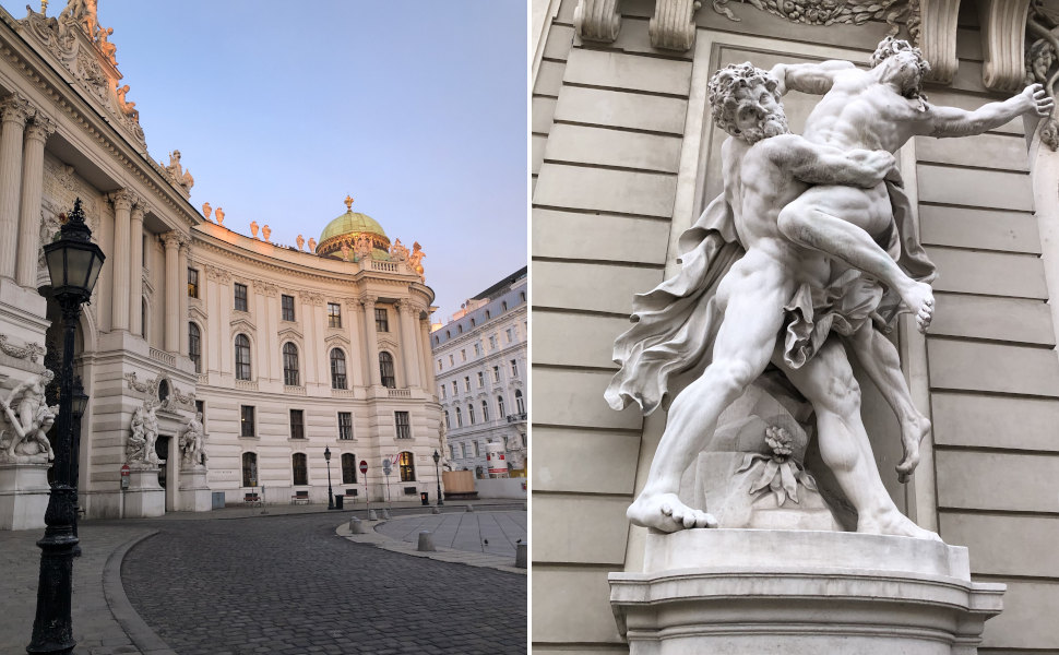 Sonnenaufgang an der Wiener Hofburg