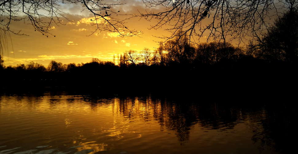 Sonnenaufgang am Kleinhesseloher See